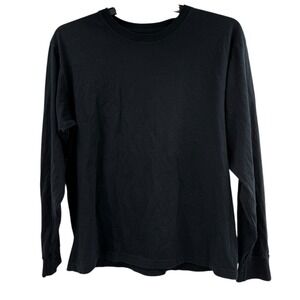 Unif Long Sleeve Unisex Large Black Crewneck Cotton Shirt